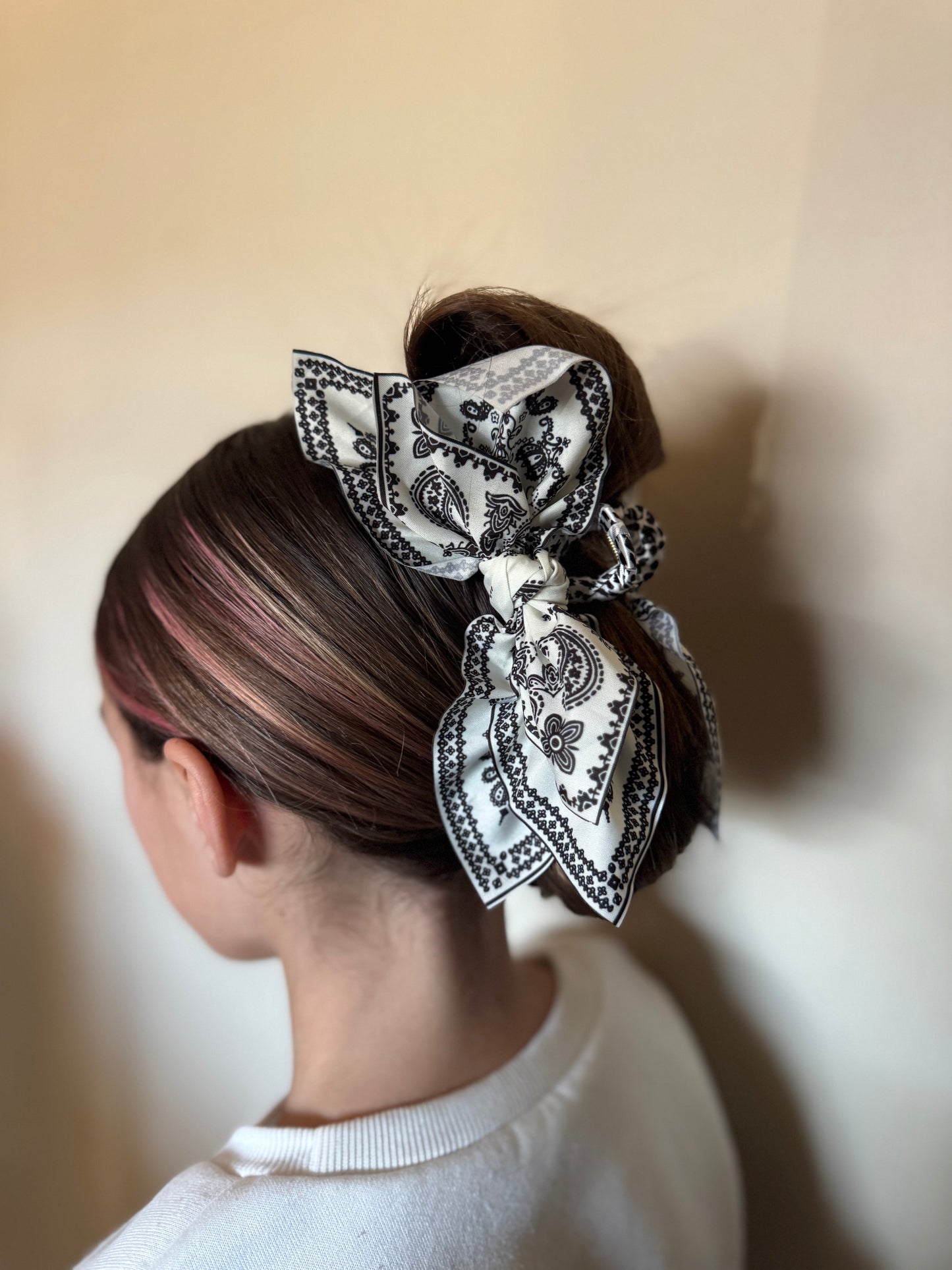 paisley bow knot hair clip
