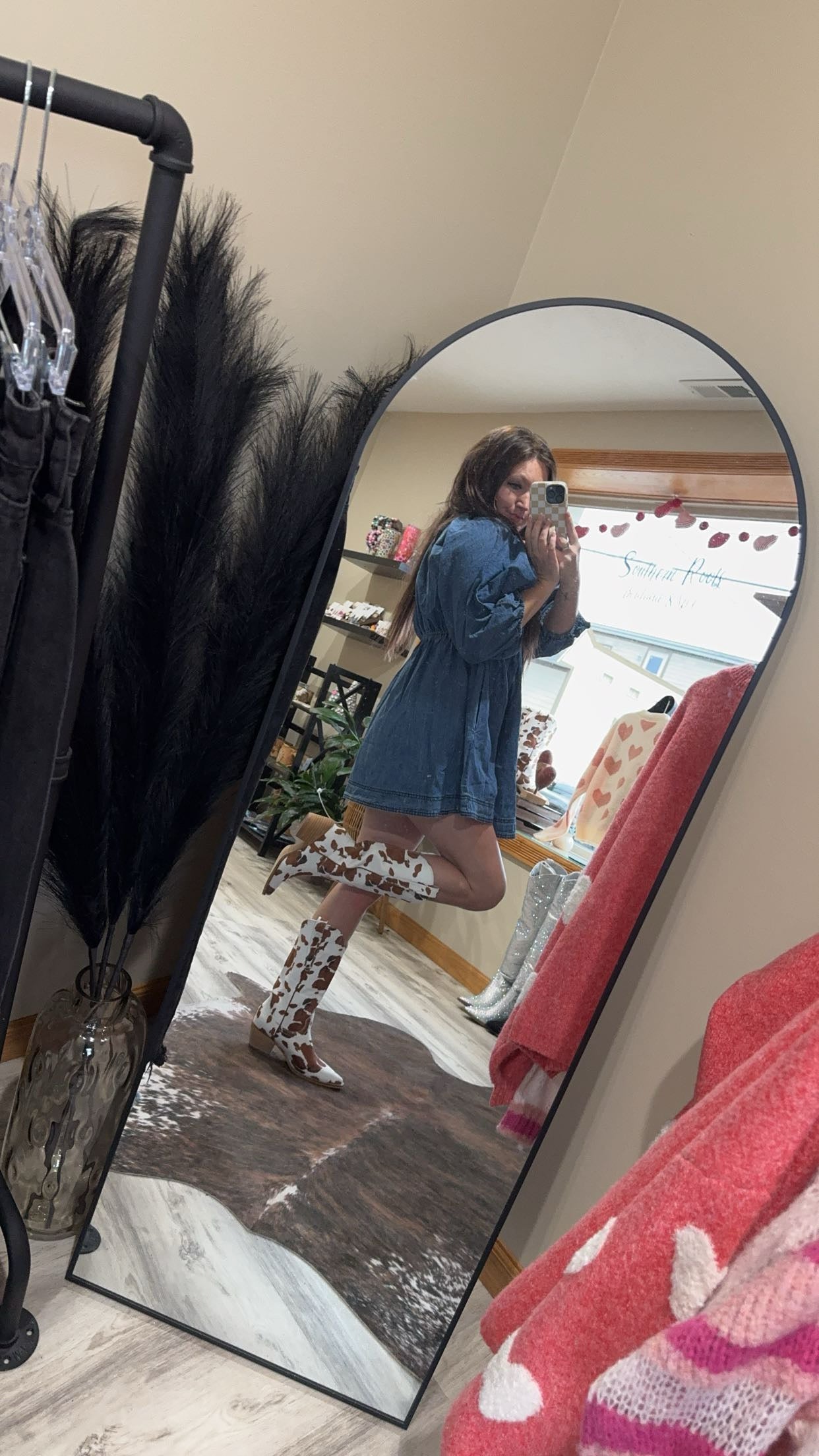 cowgirl short denim dress