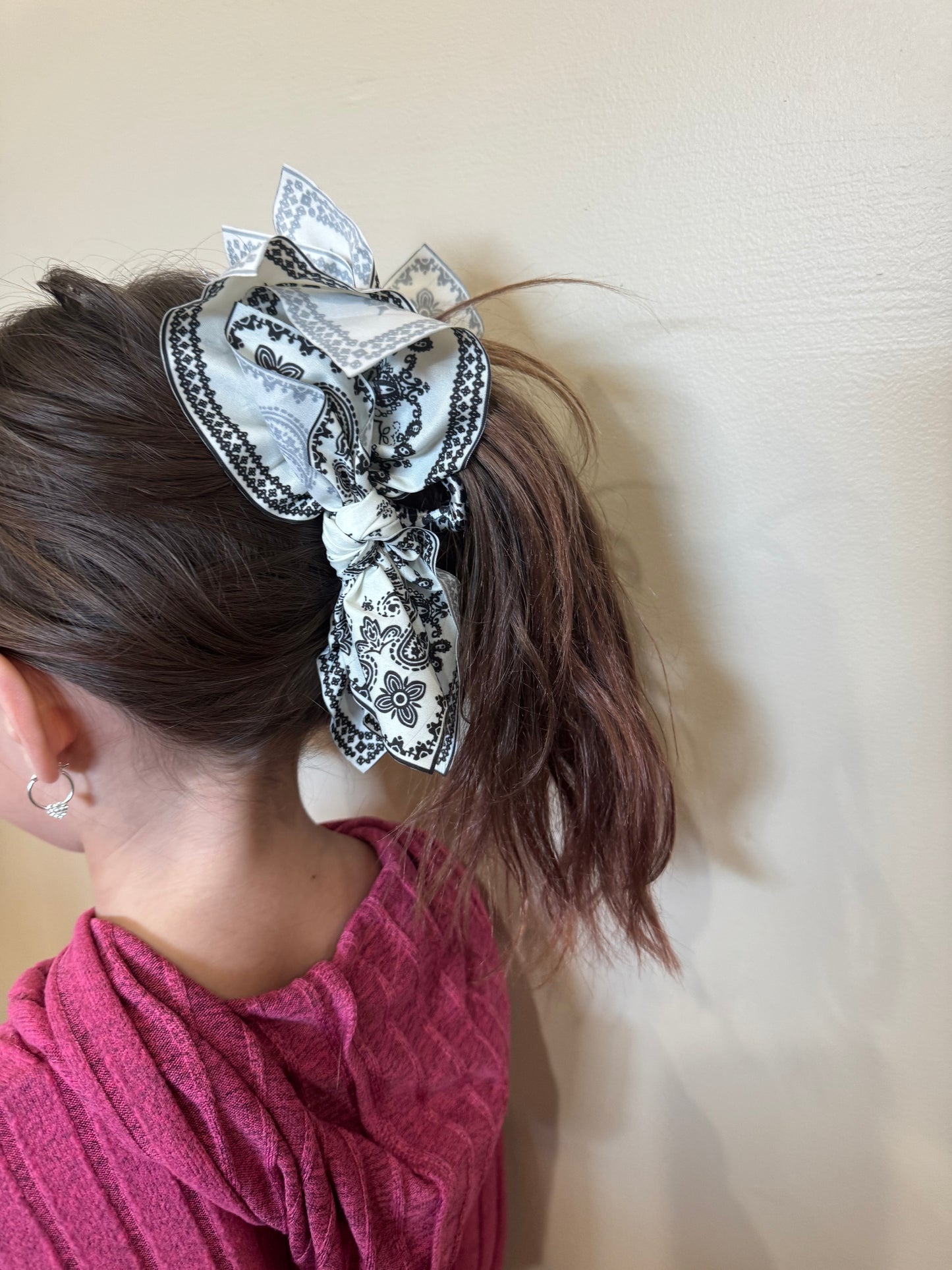 paisley bow knot hair clip