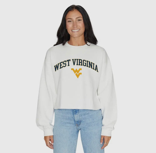 WV white cropped crewneck
