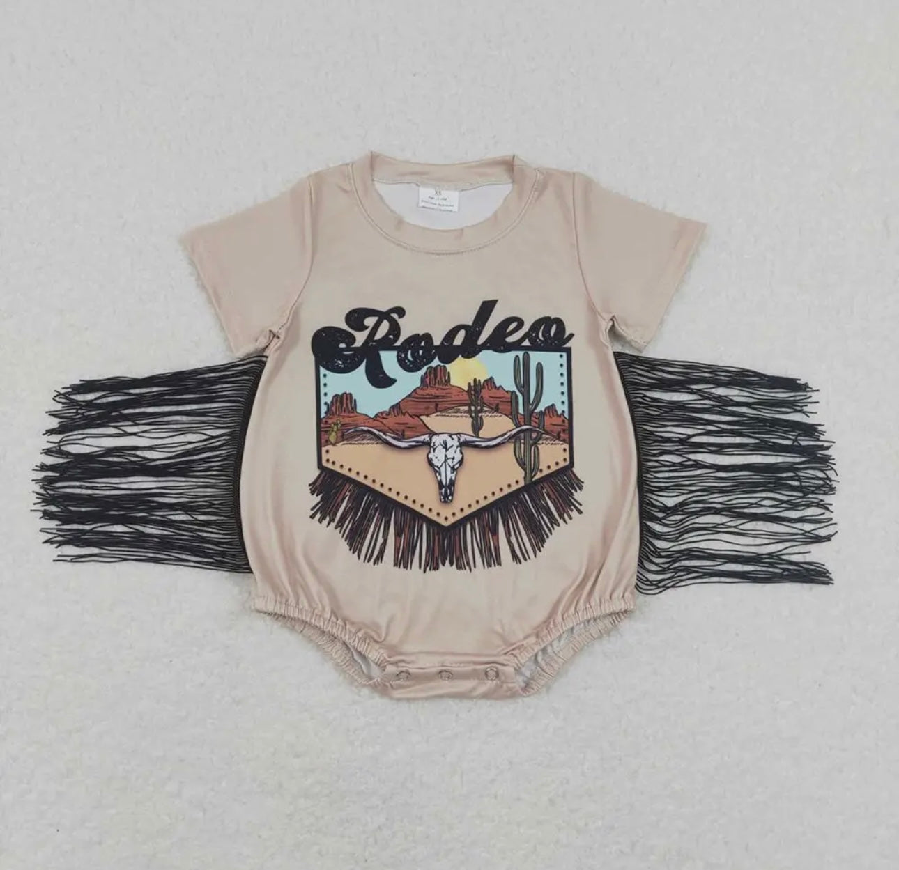baby rodeo fringe onesie