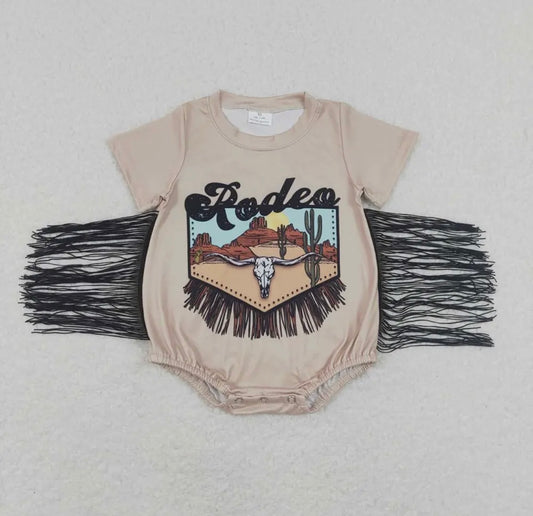 baby rodeo fringe onesie