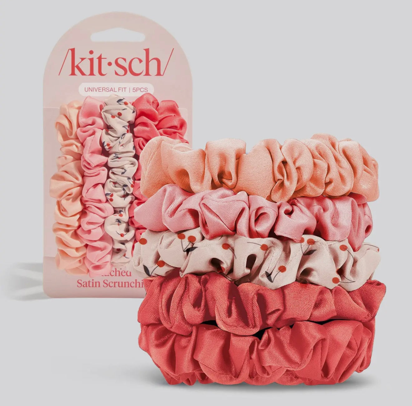 Kitsch satin cherry scrunchies