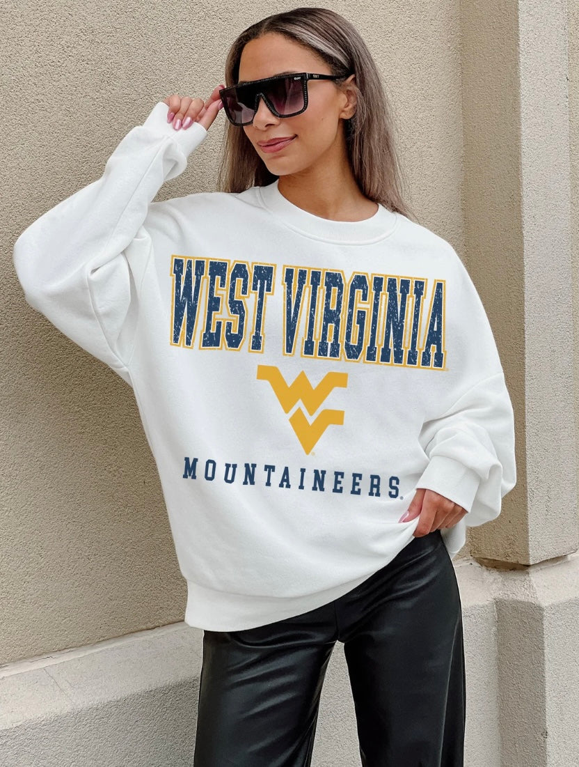 WVU white crewneck