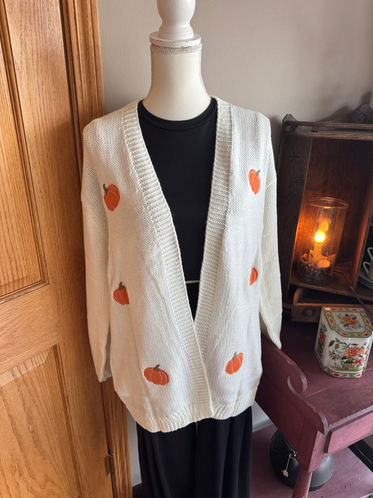 pumpkin cardigan