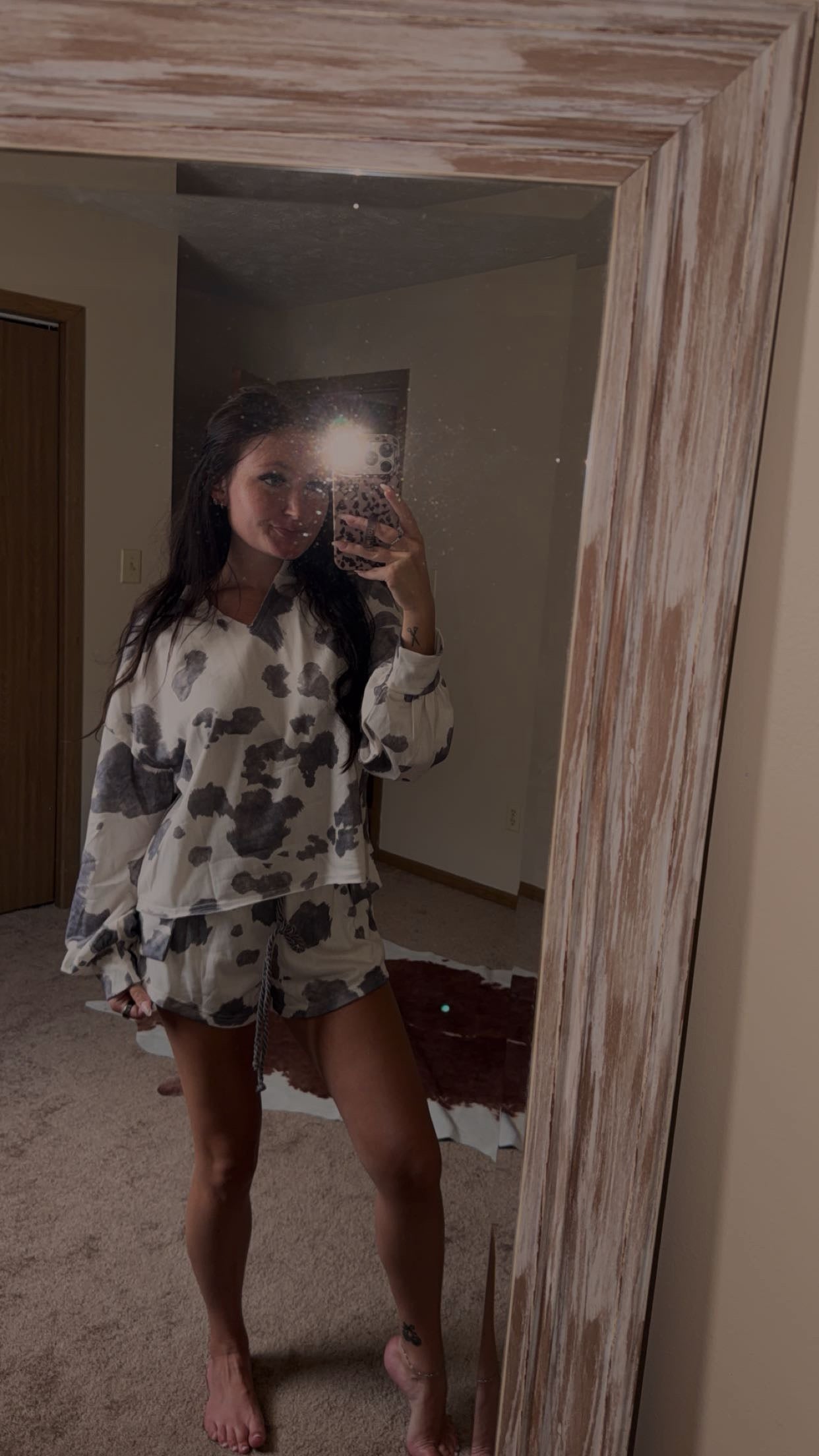 grey cowprint set