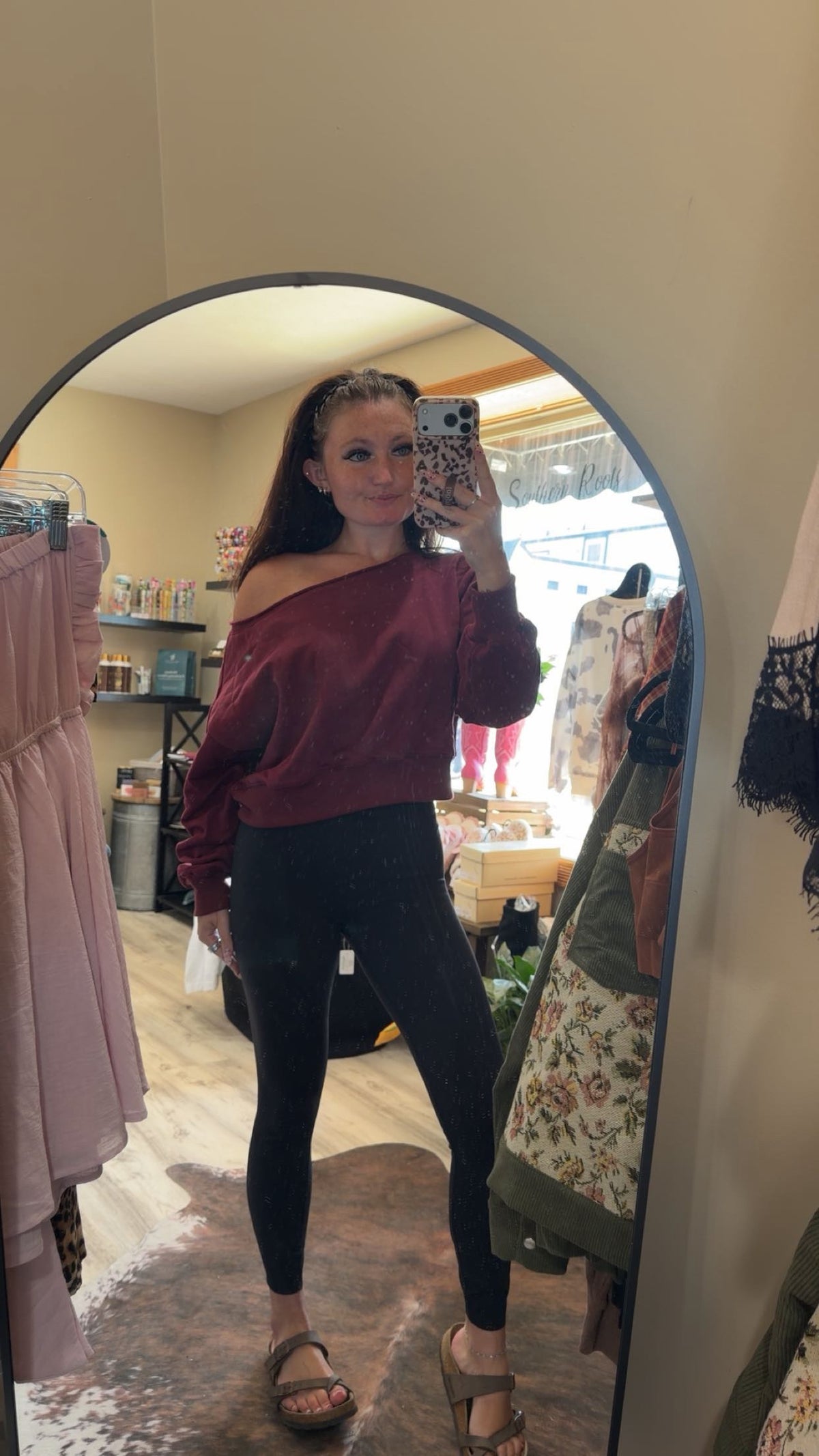 off the shoulder maroon