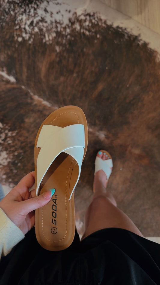 white sandal