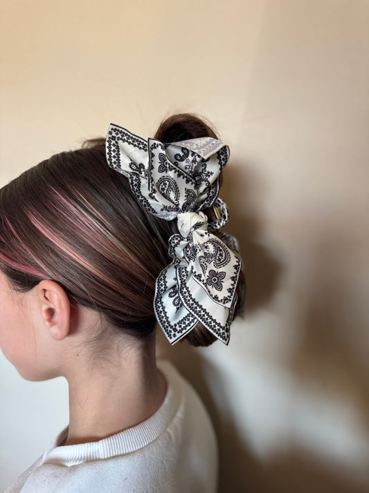 paisley bow knot hair clip