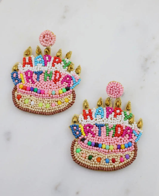 Happy Birthday Cake Earrings