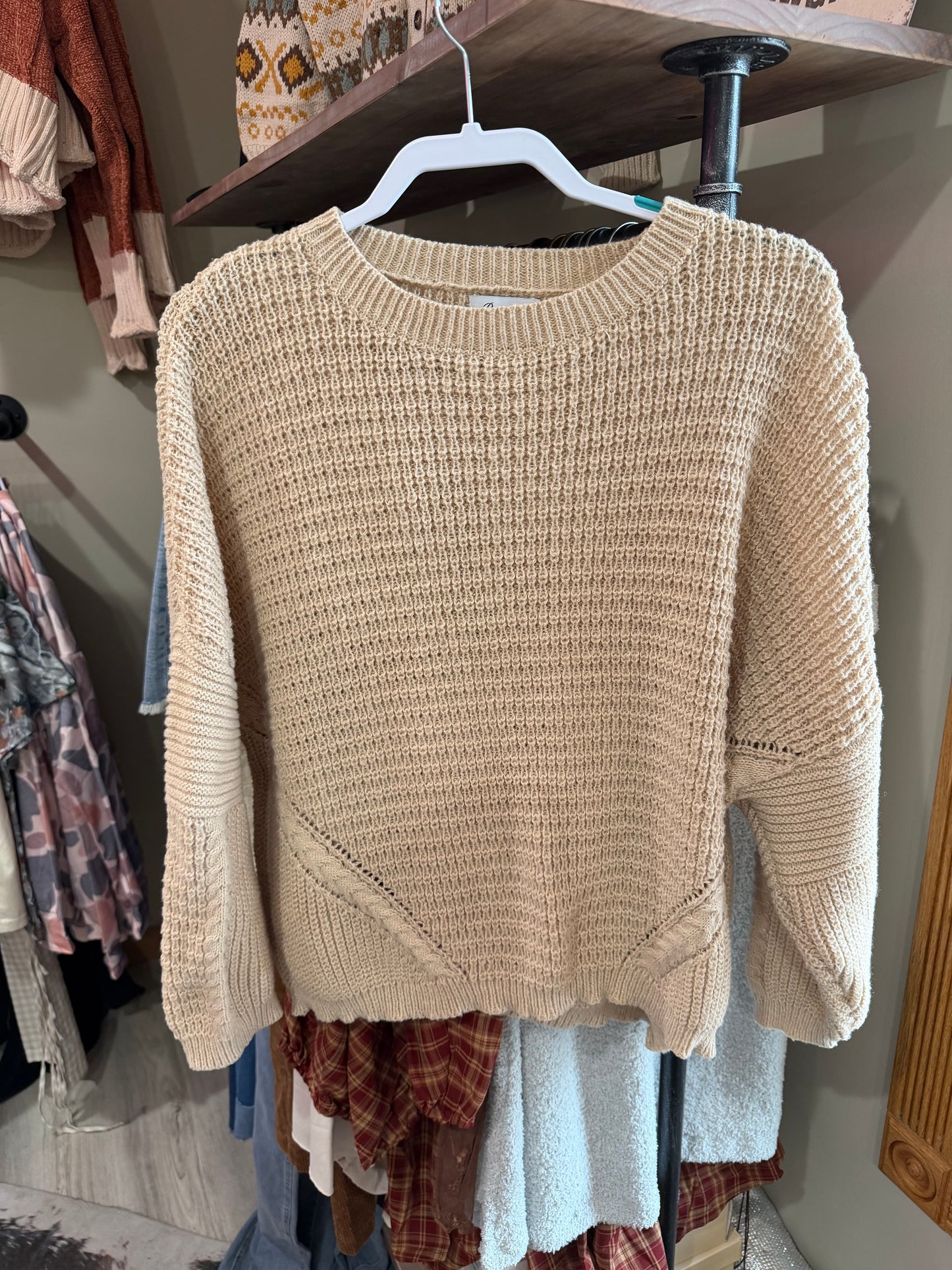 tan sweater