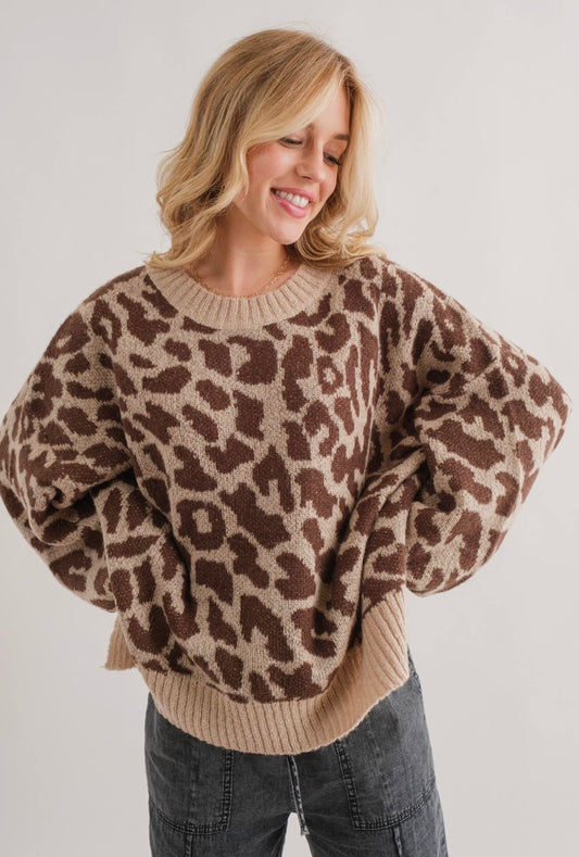 Plus Leopard Print Sweater