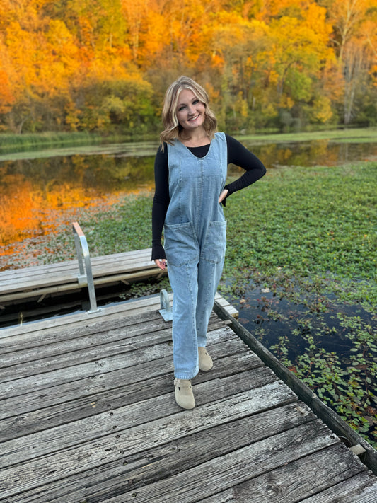 denim jumpsuit