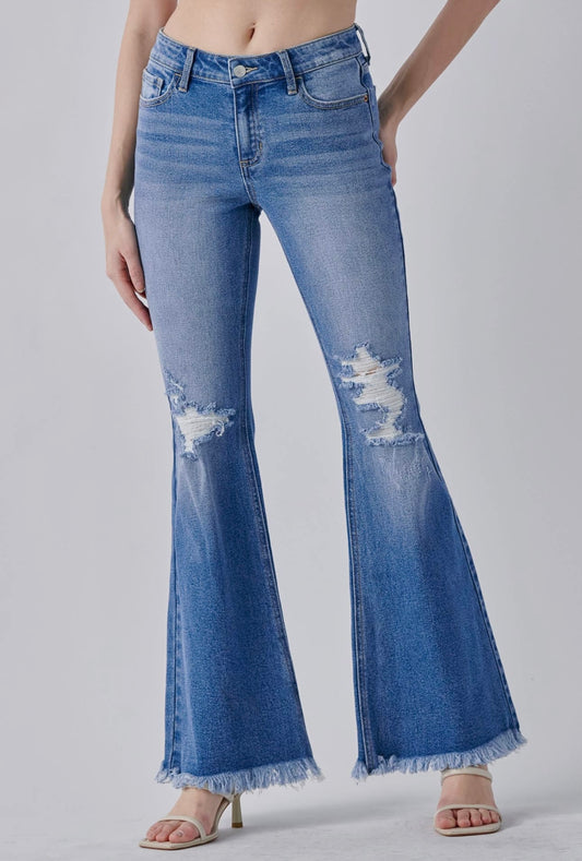 Mid Rise Super Flare Jeans