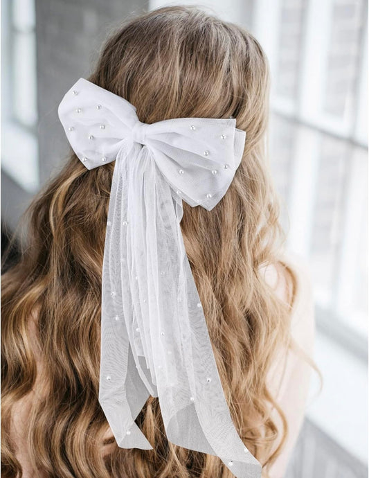 White Large Bow