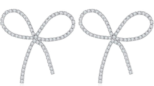 Diamond Bow Earrings