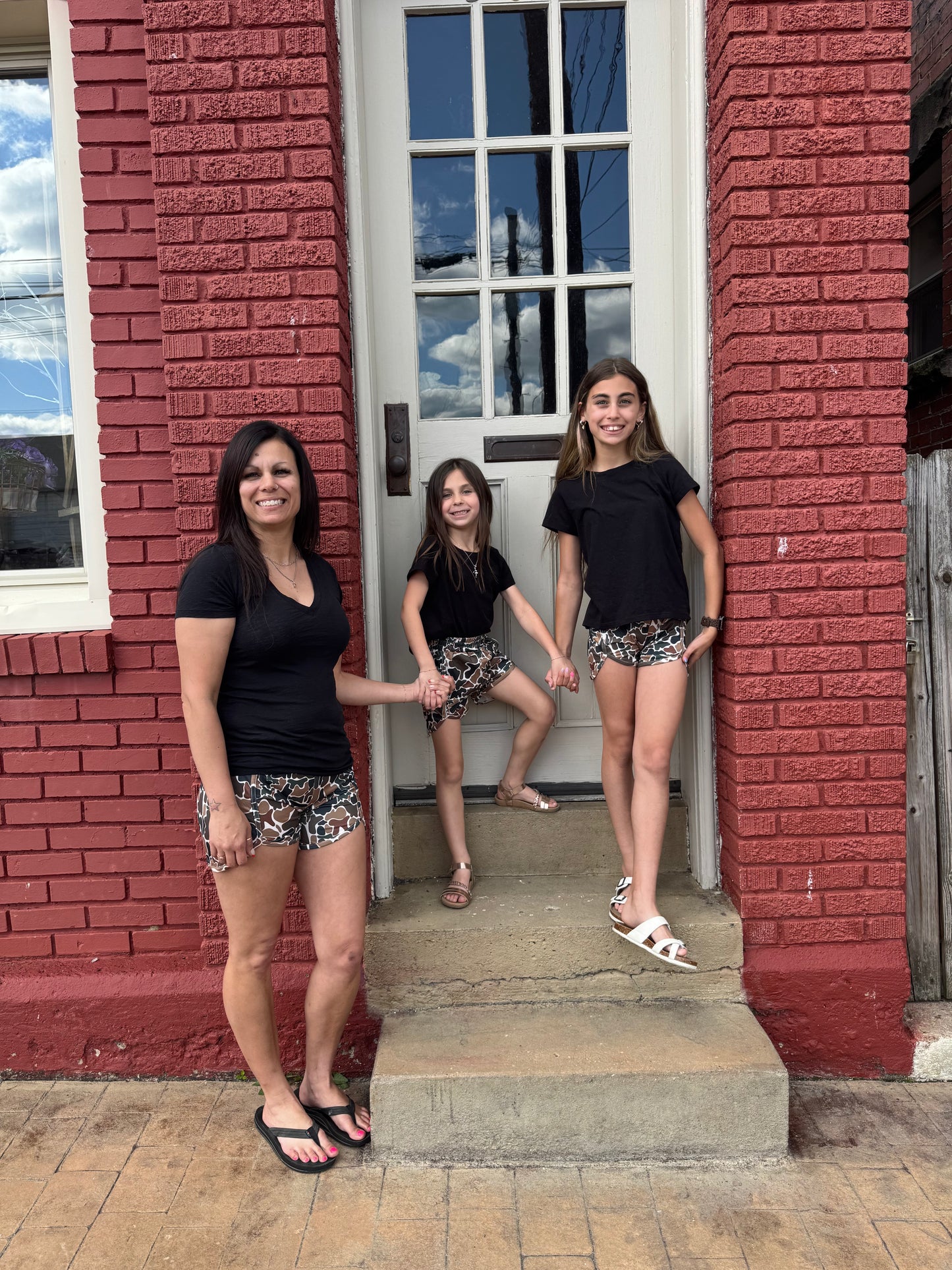 camo family shorts (mom, girl, boy)