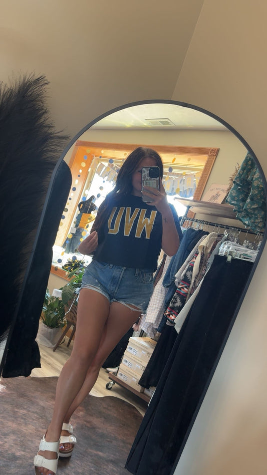 WVU crop tee