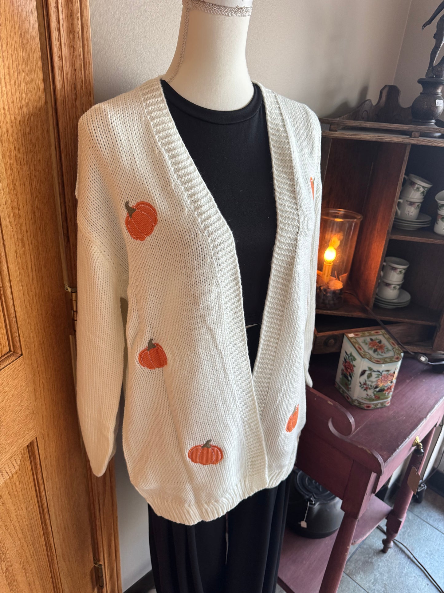 pumpkin cardigan