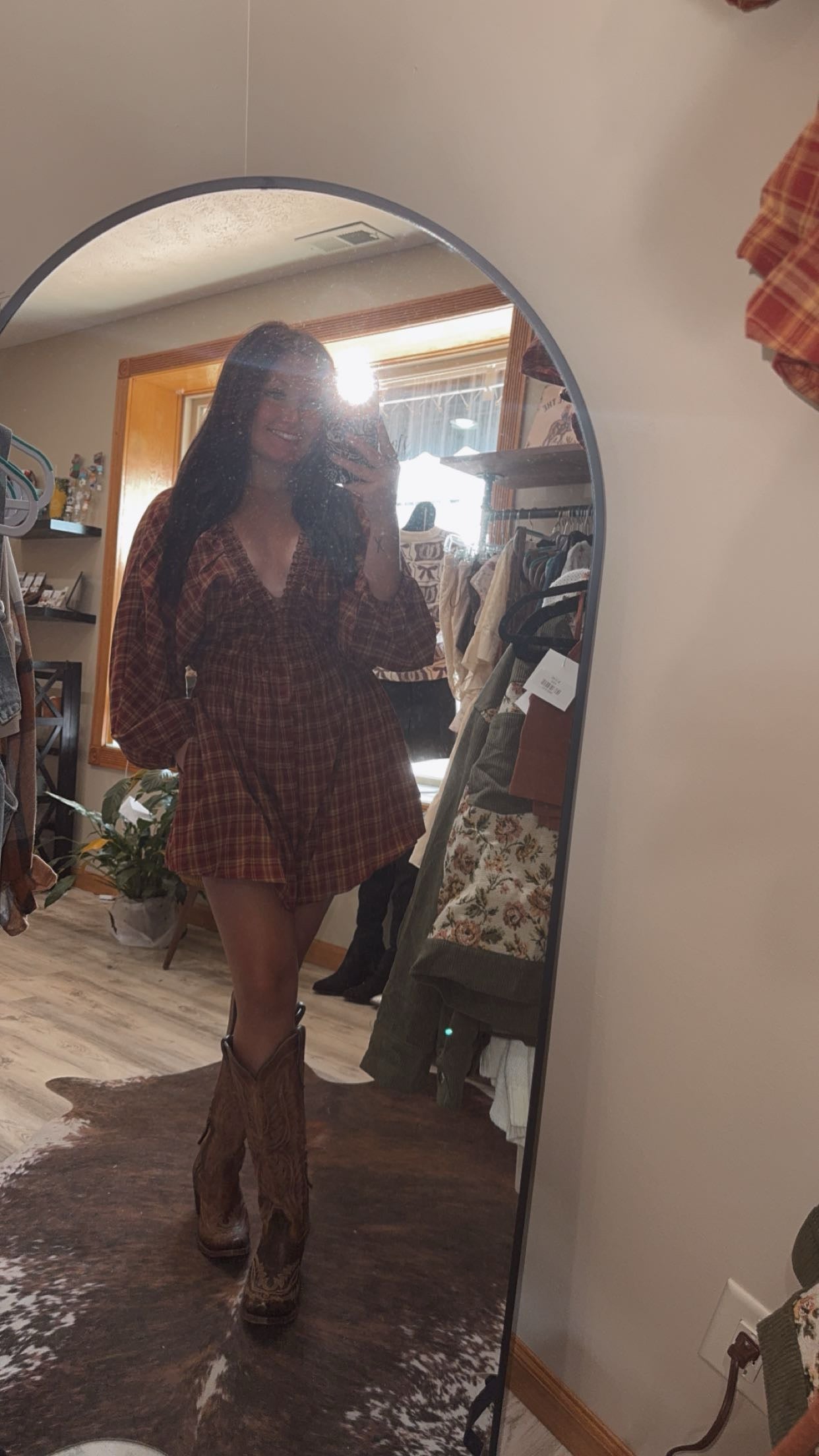 plaid v-neck romper