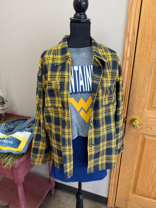 blue & gold flannel