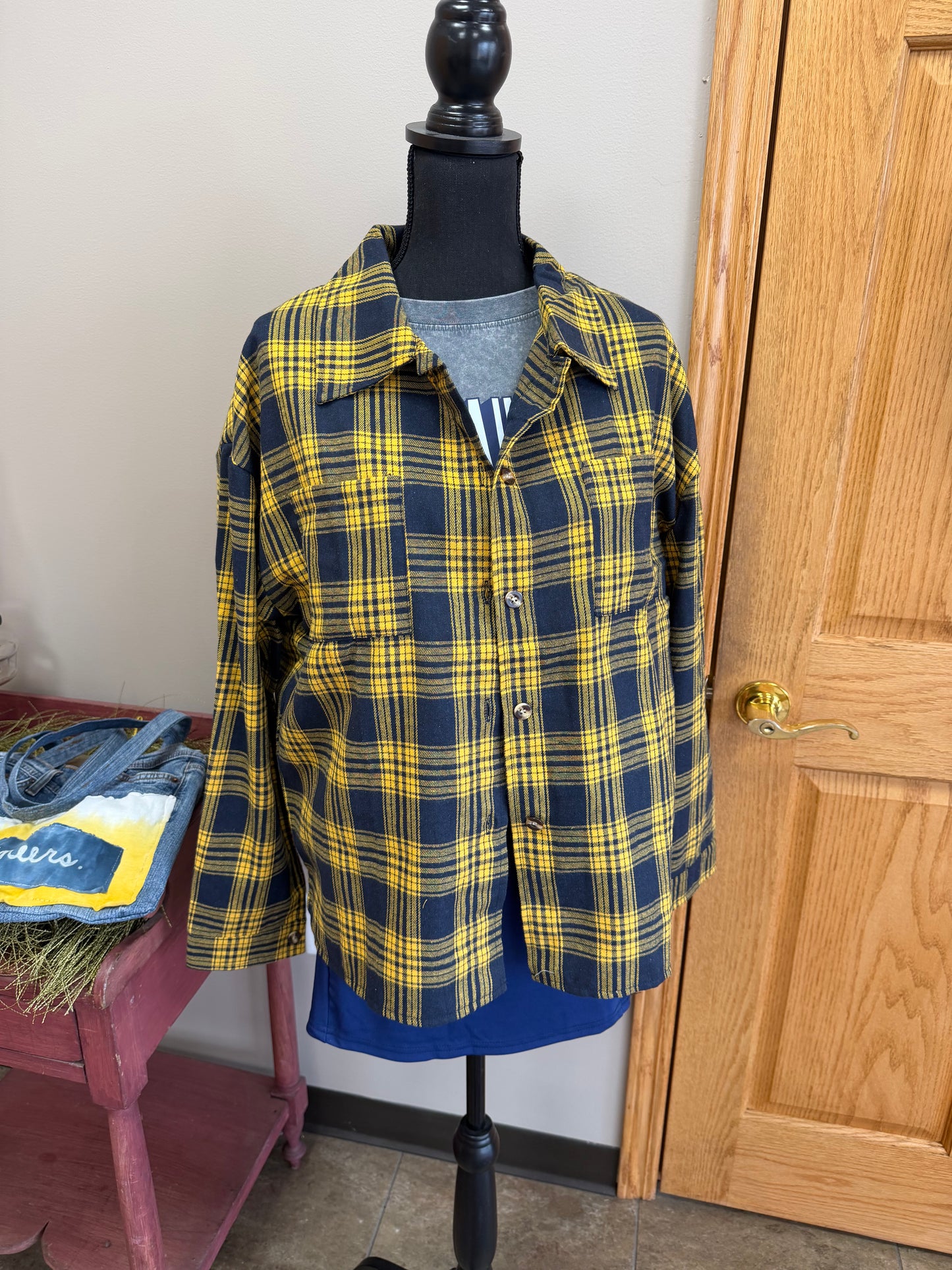 blue & gold flannel