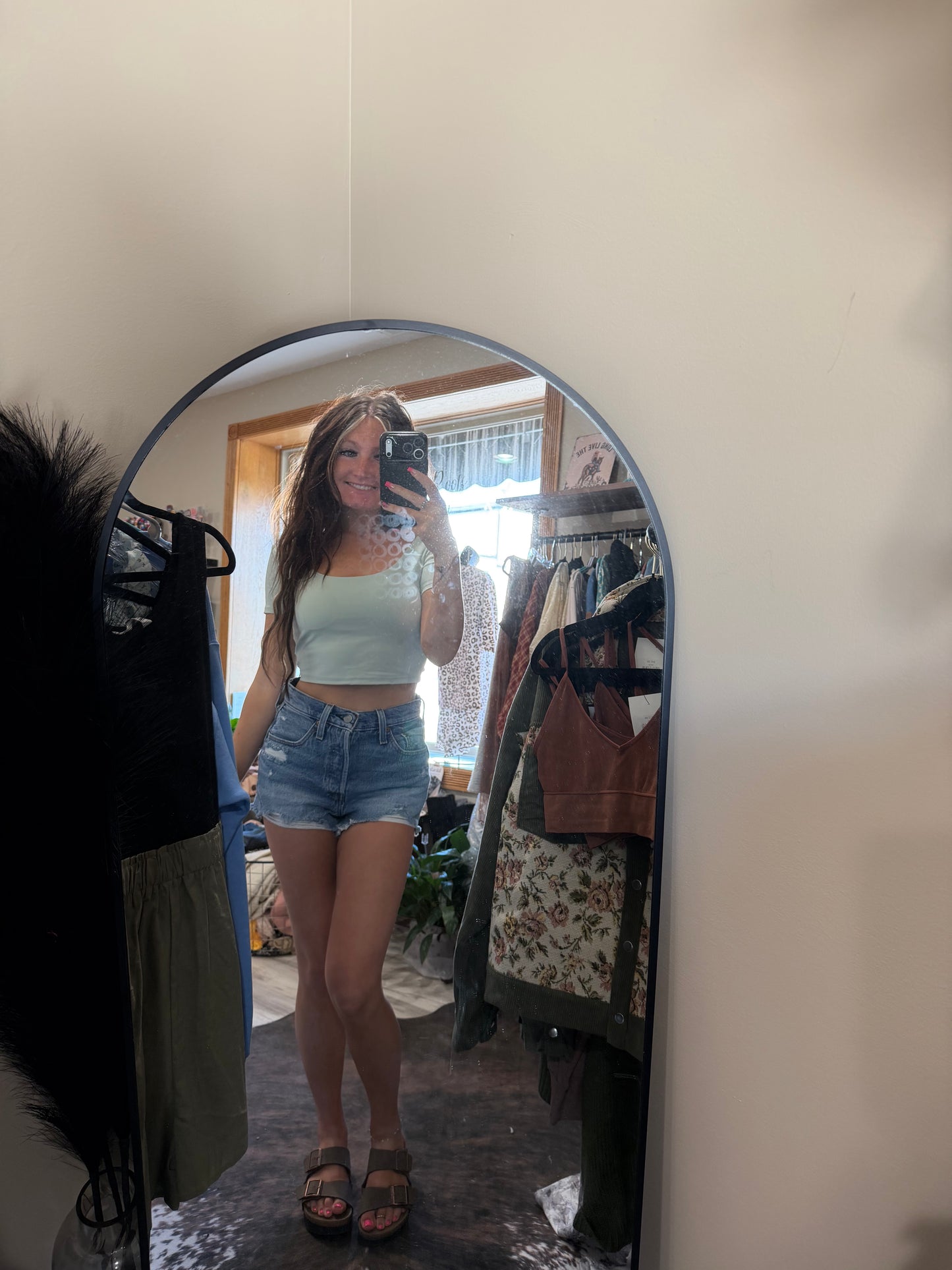 mint twist back top