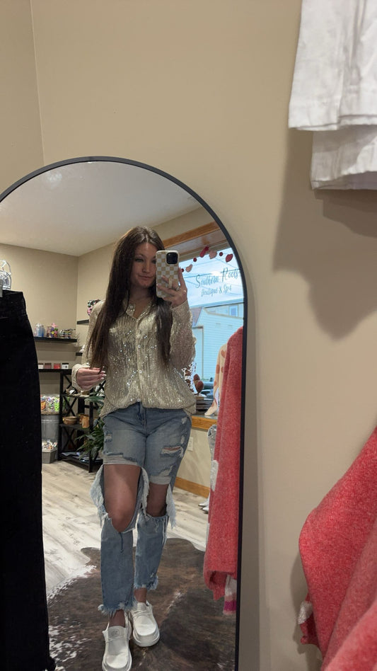 sequined casual shirt