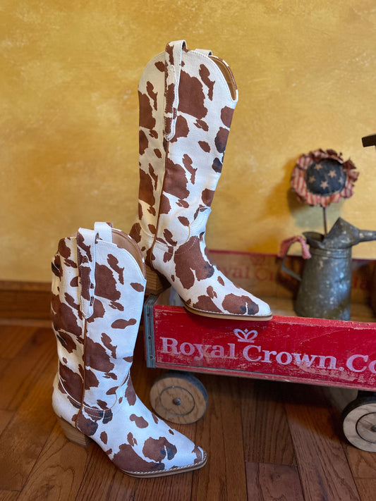 Cow Print Boots