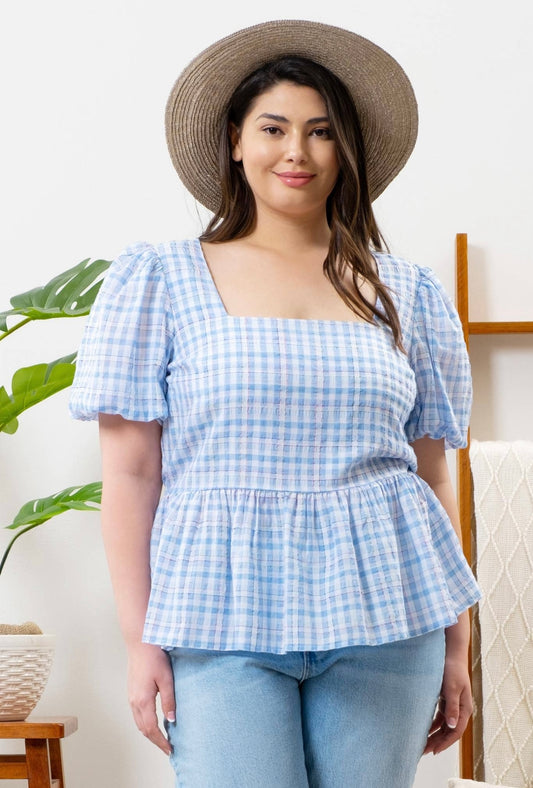 Plus Gingham Top